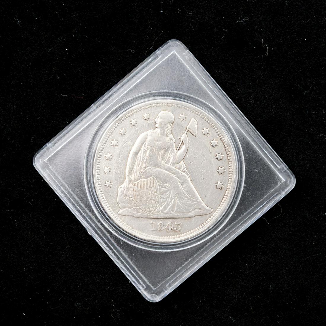 US 1843 Liberty Seated One Dollar (1 of 2)