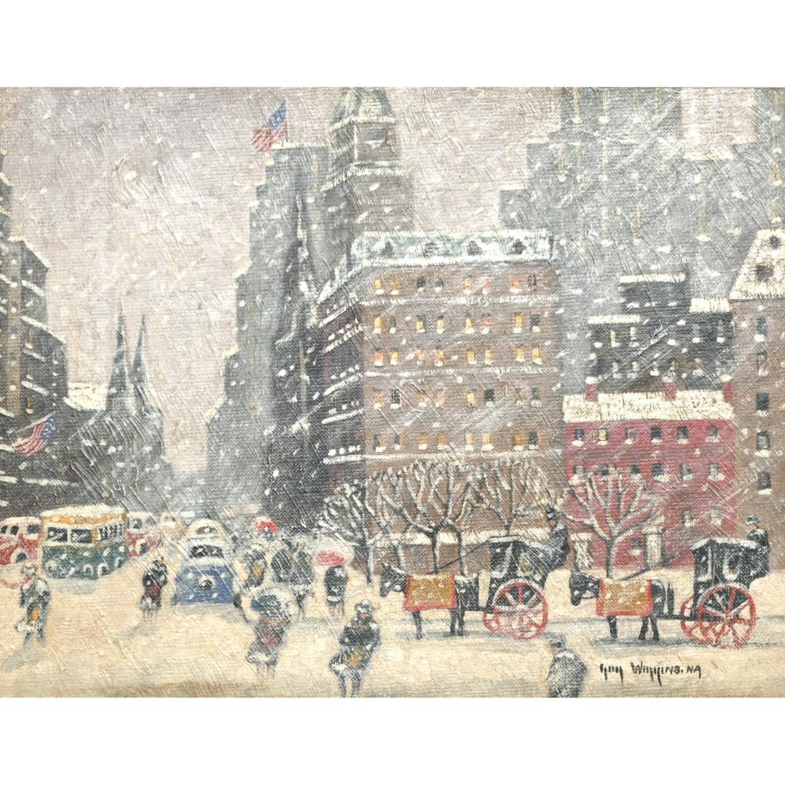 Guy Carleton Wiggins, Fifth Avenue, oil on panel (1 of 4)