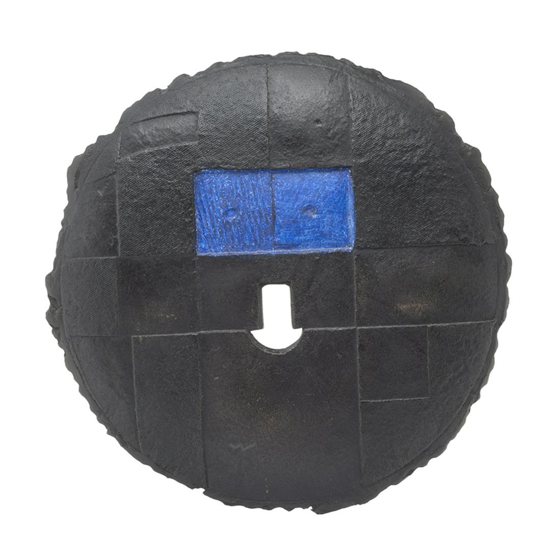 Robert Courtright, Bronze Mask: ROBERT COURTRIGHT (American, 1926-2012), Black and Blue Mask, bronze with plexiglass stand, (Approximate dimensions - mask: 11 x 11.25 inches, plexiglass stand: 10.25 x 10 x 3.75 inches); signed and n