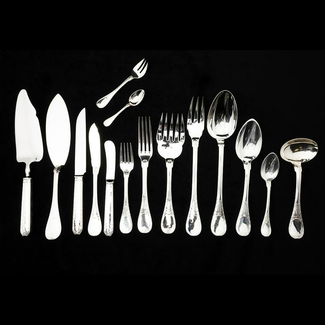 Christofle Brienne Pattern Sterling Flatware Service (1 of 3)