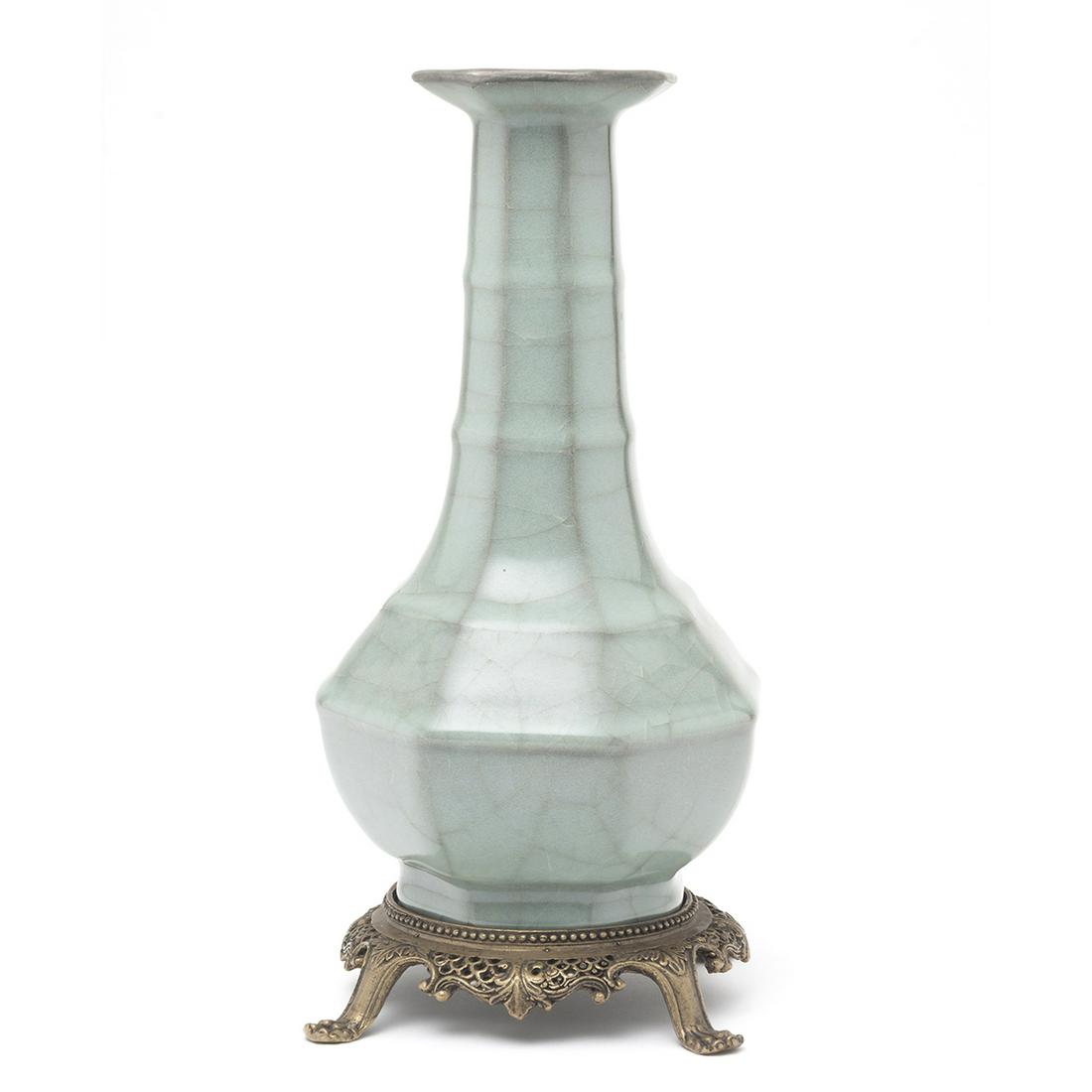 Chinese Longquan Guan-Type Octagonal Vase with Stand (1 of 3)