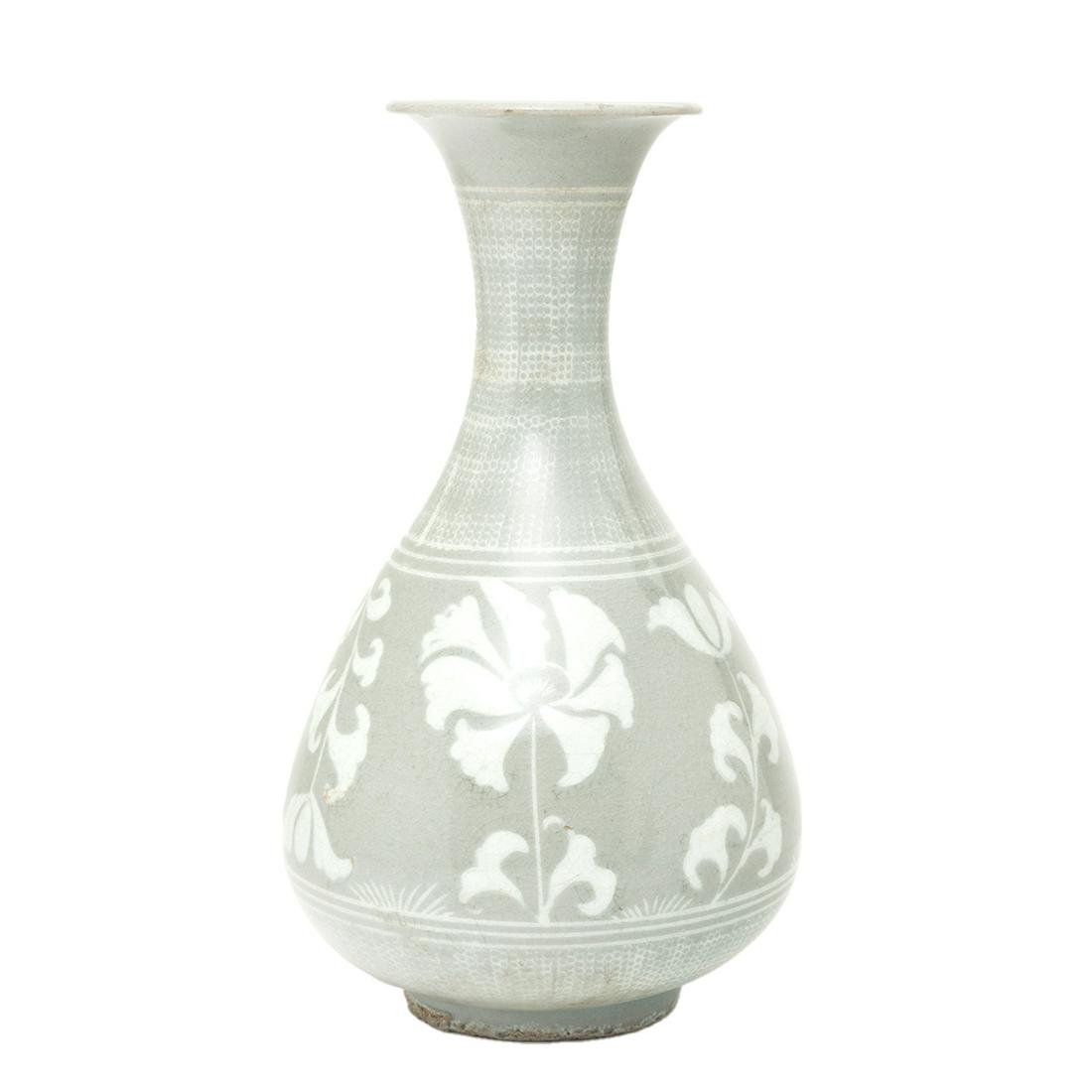 Korean Buncheong Celadon Pear-Shaped Vase (1 of 3)
