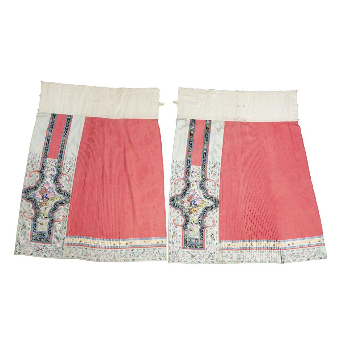 A Chinese Pink Ground Pleated Apron Skirt (1 of 4)