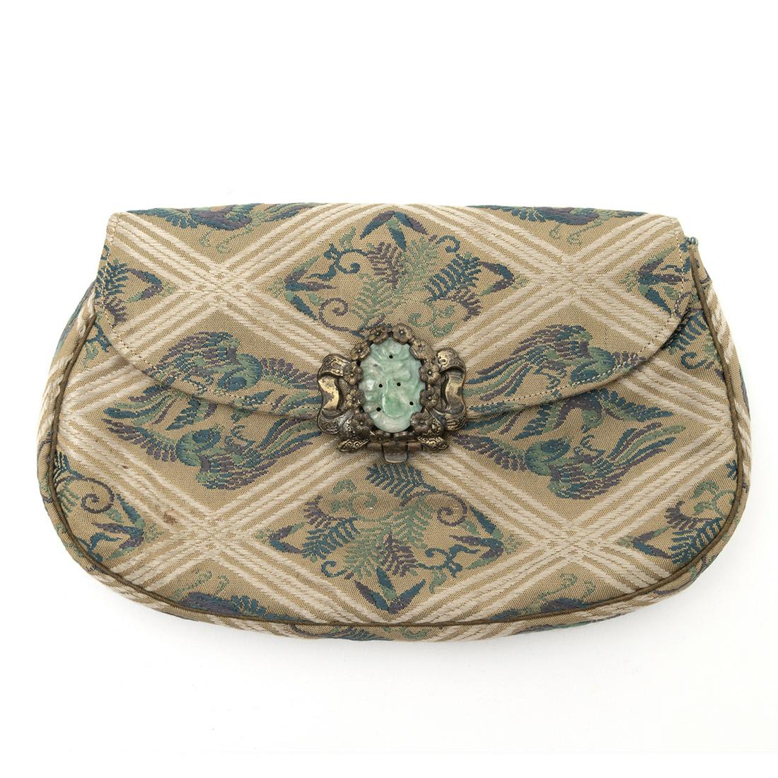 Chinese Embroidered Silk Clutch with Jade (1 of 5)