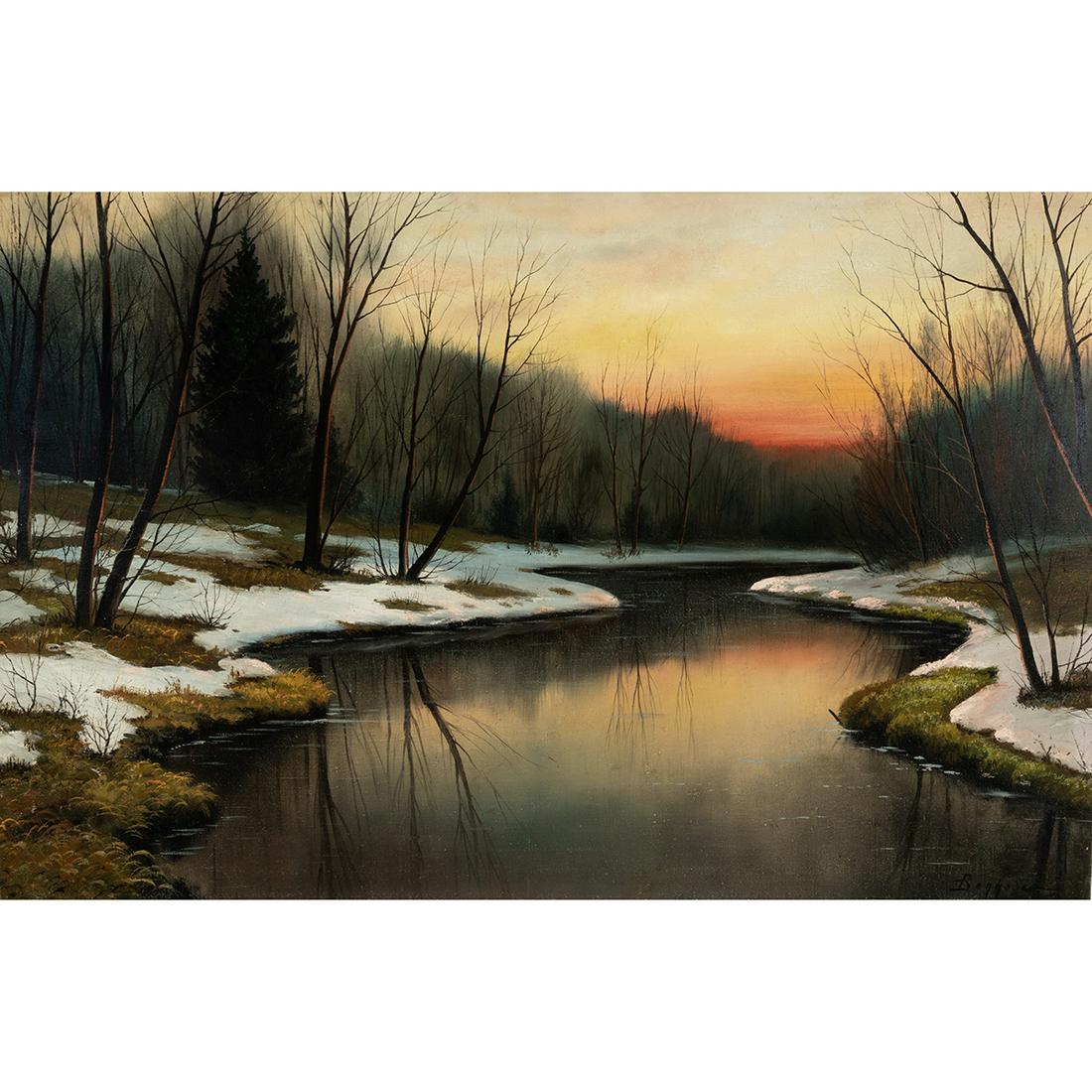 Efim Efimovich Volkov, Paysage, oil on canvas (1 of 3)