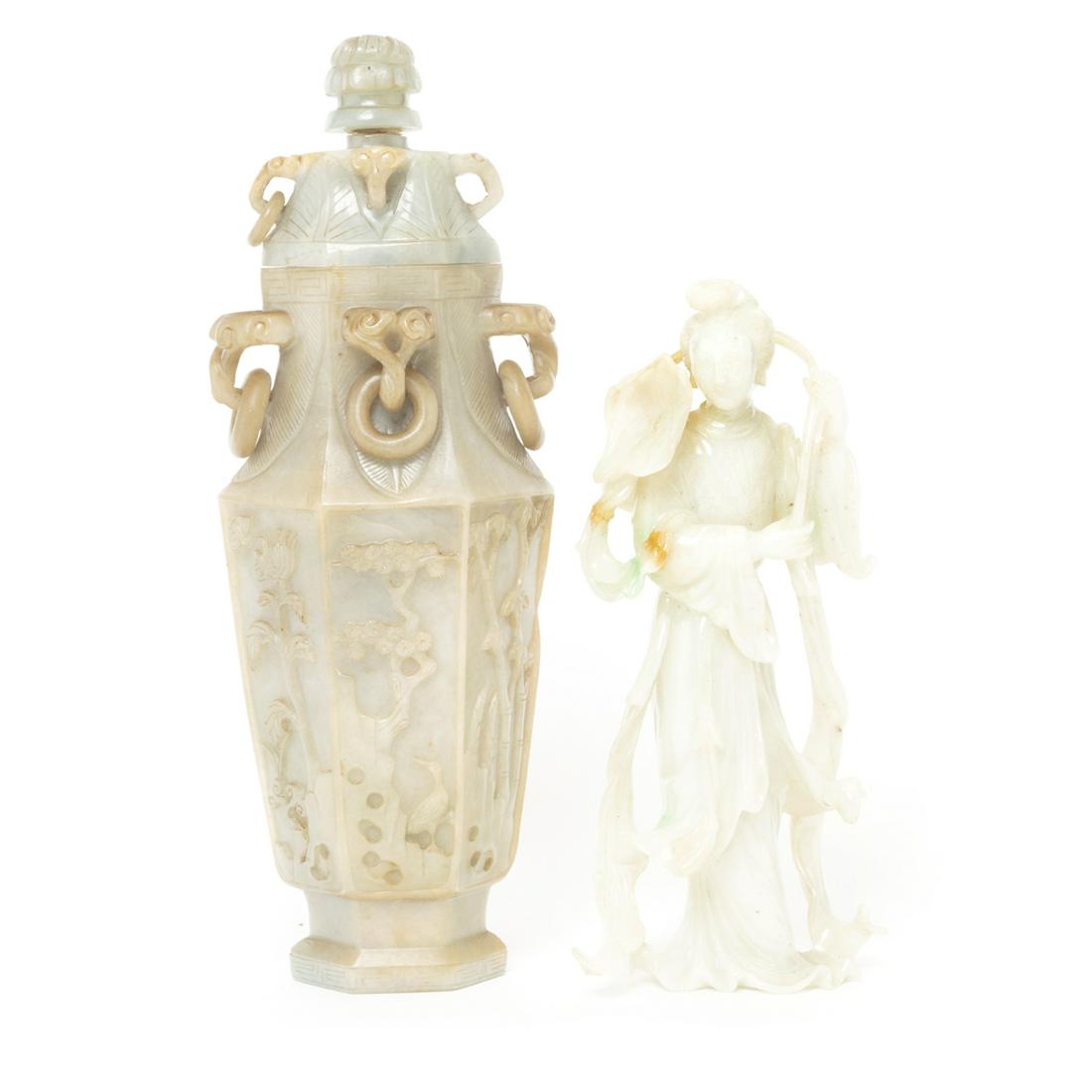 Group of Two Chinese Jade and Jadeite Items (1 of 2)