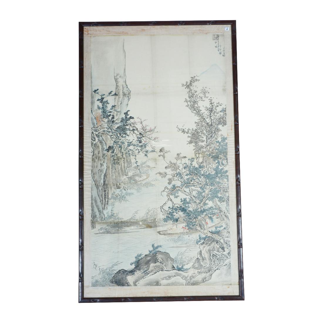 Framed River Landscape Painting. (1 of 2)