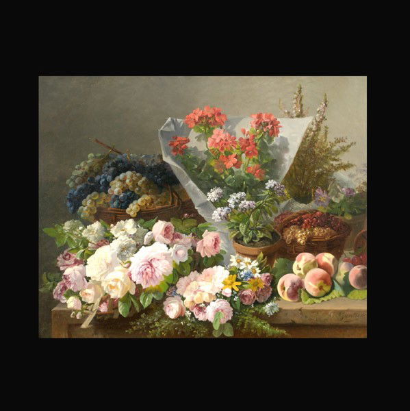 Clement Gontier "Still Life" Oil: CLEMENT GONTIER (French 1876-1918) Still Life with Flowers and Fruit Oil on canvas 28 x 35.50 inches Signed lower right "C. Gontier" Frame: 37 x 44.50 inches In good condition. Framed.