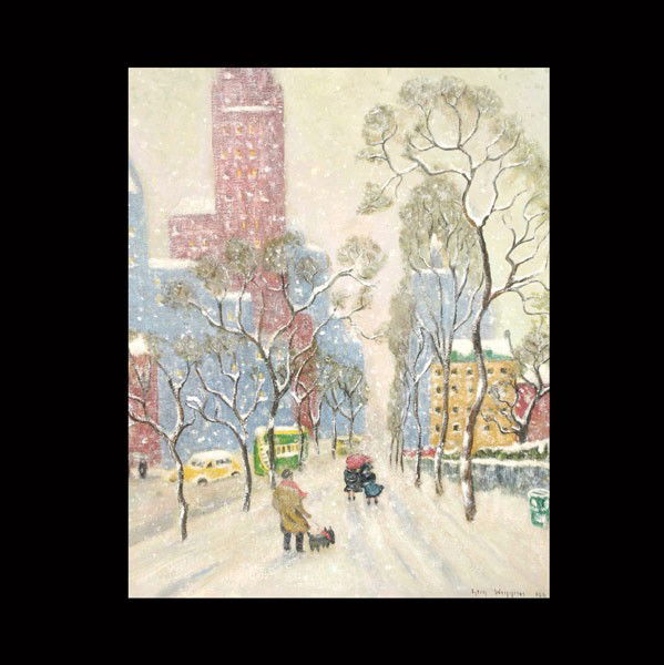 Guy Wiggins NA "Manhattan Scene" Oil: GUY CARLETON WIGGINS (American 1883-1962) Manhattan Street Scene Oil on artist board 16 x 20 inches Signed lower right " Guy Wiggins NA" Frame: 25.50 x 21 inches