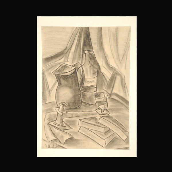 VERA SCHLESINGER ROCKLINE, Still Life: VERA SCHLESINGER ROCKLINE (Russian Federation 1896-1934) Still Life Charcoal on paper Sight: 23 x 16.50 inches Signed lower left "V. Rockline" Frame: 29.50 x 25.50 inches Some tears and bends of paper