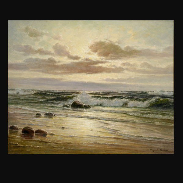 Robert Wood, Sunset Reflections: ROBERT WILLIAM WOOD (American 1889-1979) Sunset Reflections Oil on canvas 24 x 30 inches Signed lower right "Robert Wood" Provenance: Private collection, Los Angeles Frame: 30.25 x 36.25 inches In ver