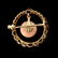 1385: VICTORIAN GARNET, CORAL, DIAMOND, 14K Y/G BROOCH. - 4