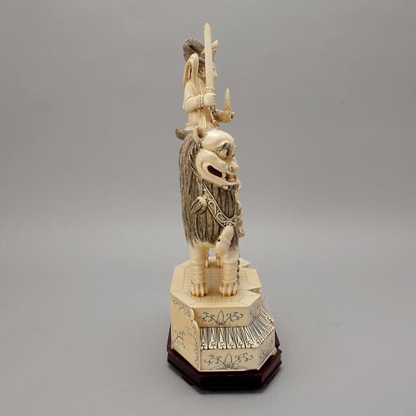A Carved Ivory Figure Riding a Beast* - 3