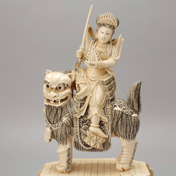 A Carved Ivory Figure Riding a Beast* - 4