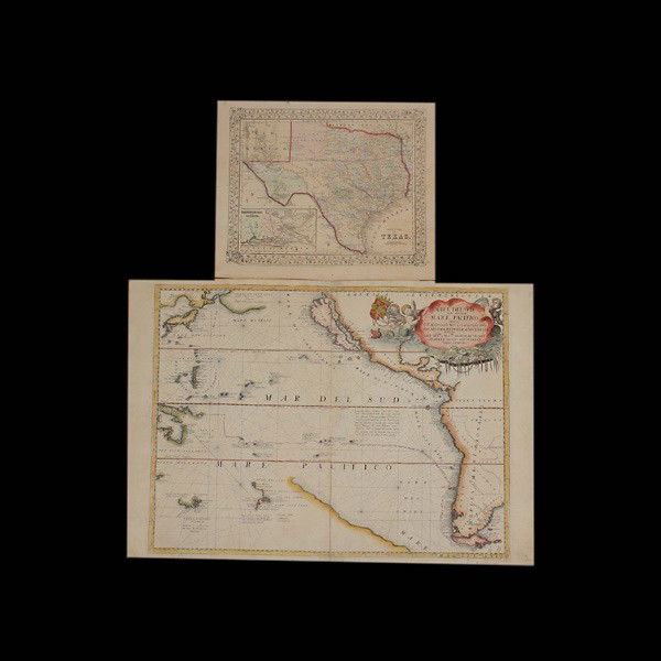 Coronelli, Mare Pacifico: VINCENZO CORONELLI (Italian 1650-1718) Mar del Sud detto altrimenti Mare Pacifico Hand colored map Plate:18 x 23.50 inches/ 45.7 X 59.7 centimeters In good condition. Unframed