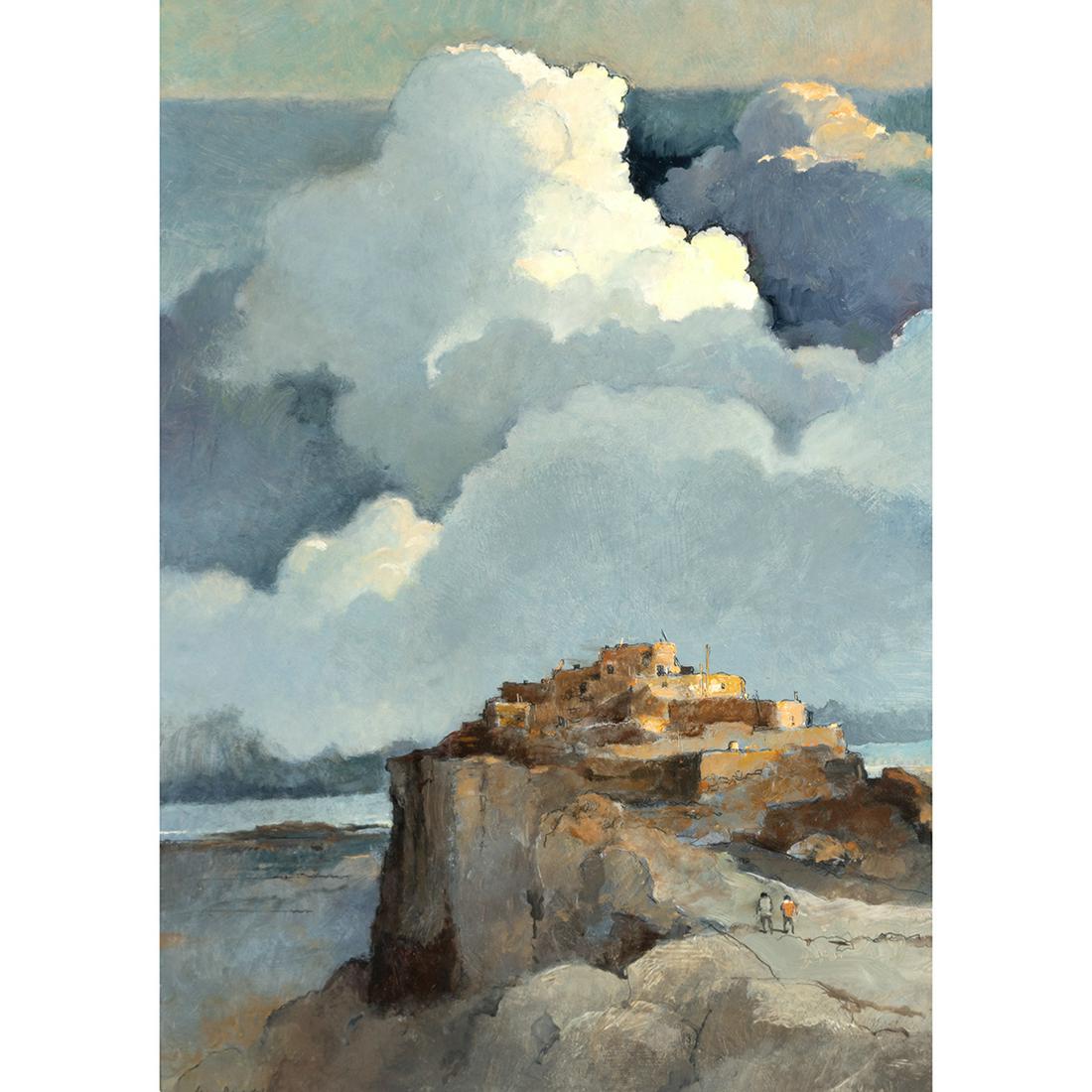 Eric Sloane, Storm Over Walpi, oil on panel (1 of 5)