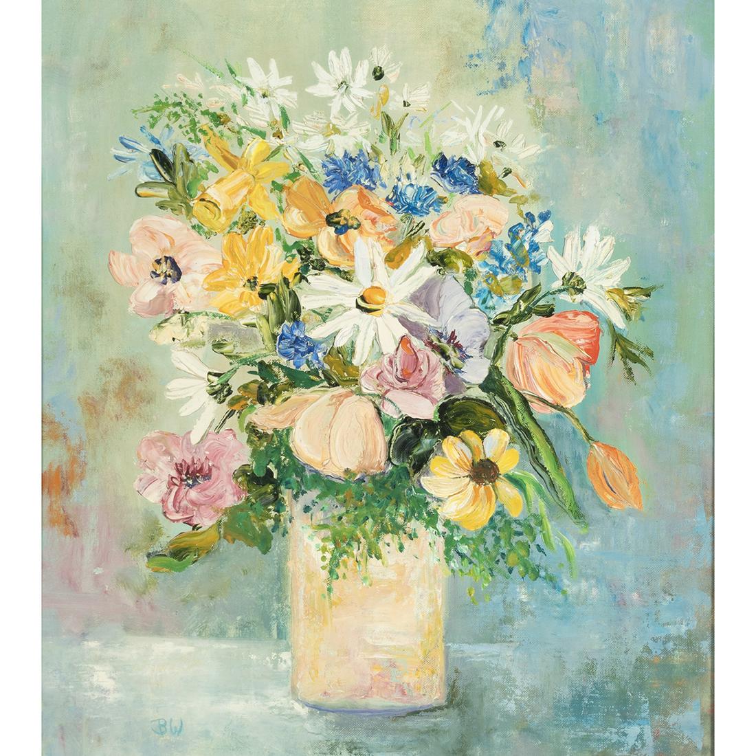 Betty White, Vase of Flowers, oil on canvas panel (1 of 6)