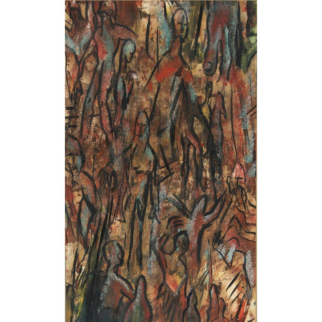 American School, Crowded, acrylic (1 of 3)