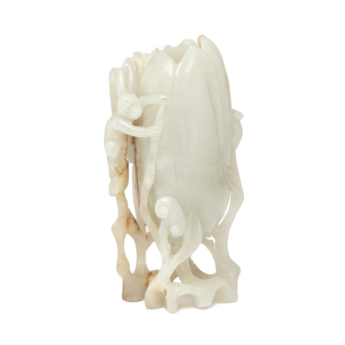 Carved Jade Flower Form Vase (1 of 6)
