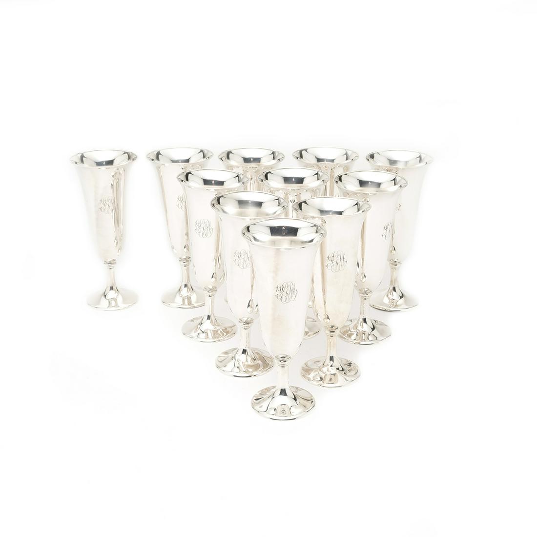 Set of Eleven Frank Smith Sterling Silver Goblets (1 of 3)