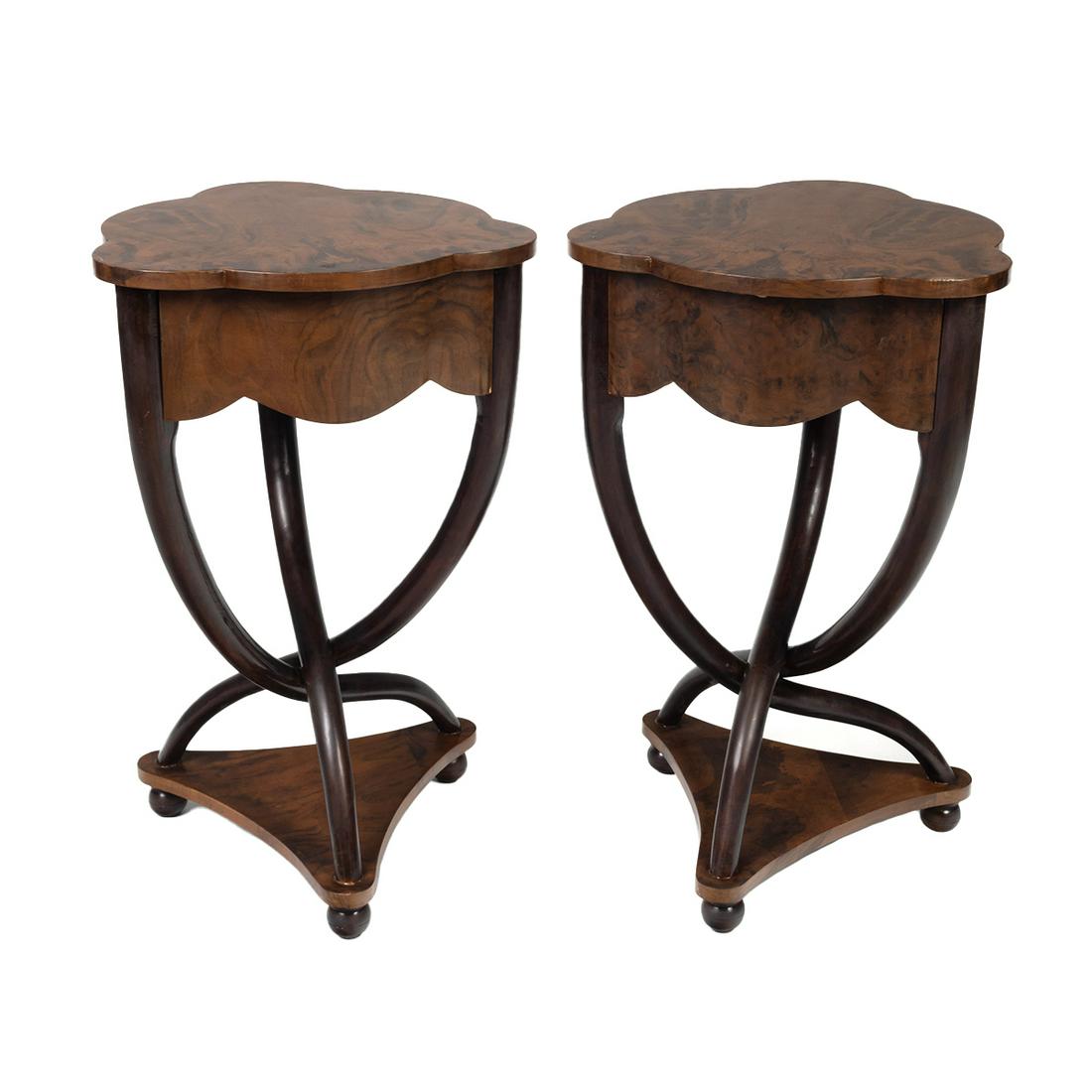 Pair of Biedermeier Style Parcel Ebonized Tables (1 of 3)