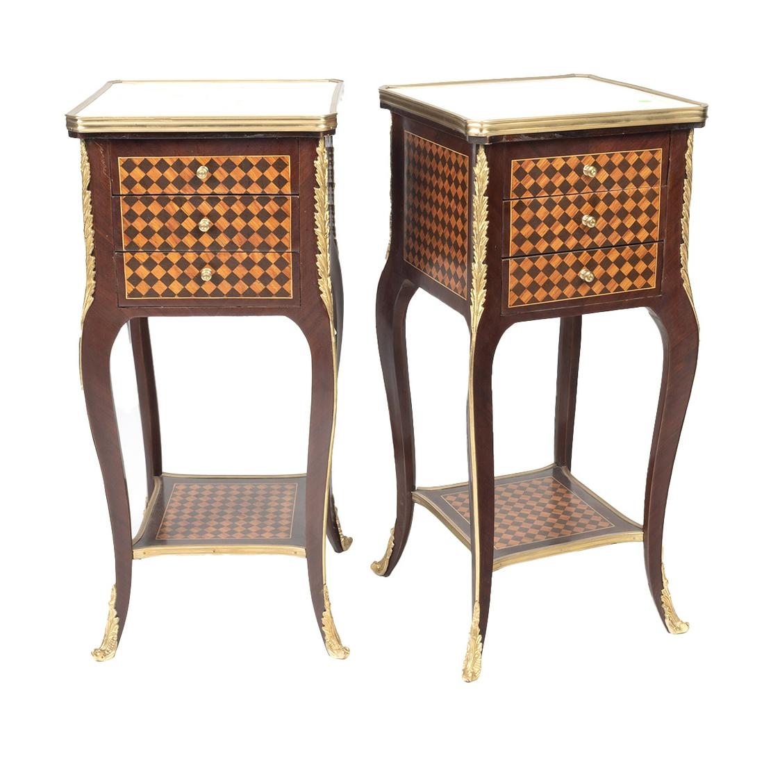 Pair of French Transitional Style Nightstands (1 of 3)
