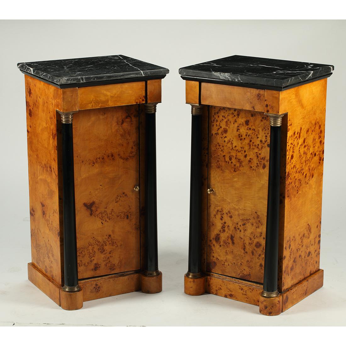 Pair of Empire Style Parcel Ebonized Cabinets (1 of 3)