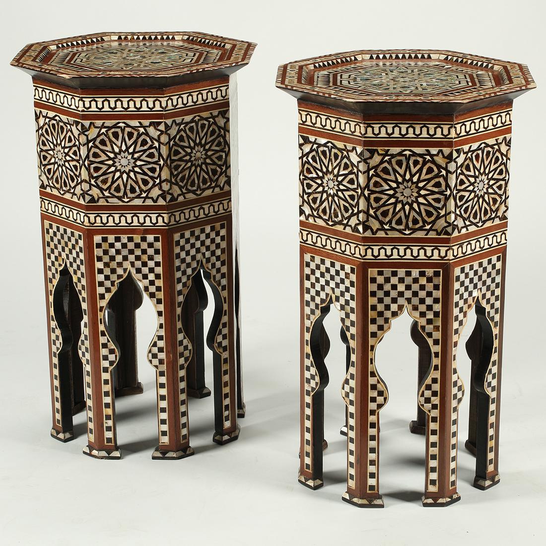 Pair of Moorish Inlaid Octagonal Tables (1 of 3)