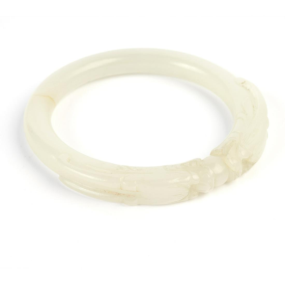 Chinese Carved Mutton Fat Jade Bracelet. (1 of 3)