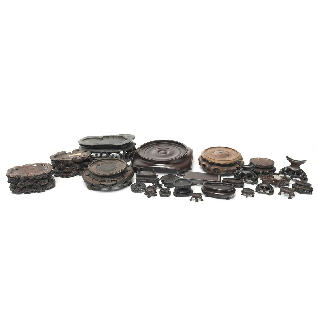 Group of Chinese Carved Stands and Bases (1 of 3)