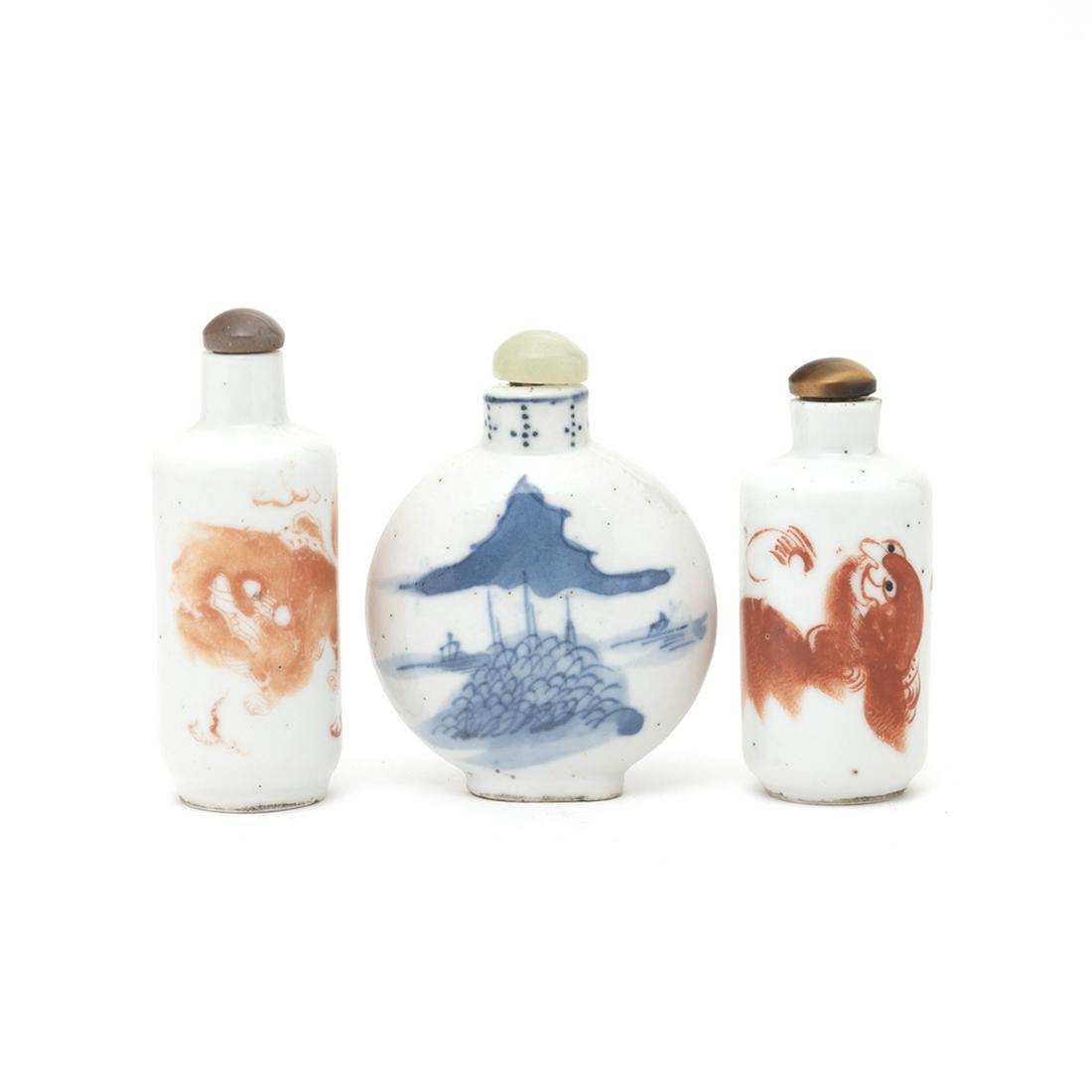 Three Chinese Porcelain Snuff Bottles (1 of 3)