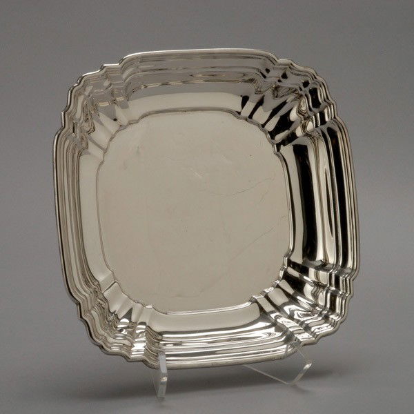 Gorham Sterling Tray in the Chippendale Pattern: Gorham Sterling Tray in the Chippendale Pattern, Circa 1950, #769 {Total silver weight 23.7 troy oz; square 10 inches}