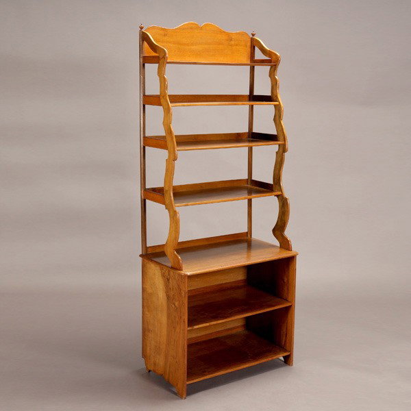French Mixed Wood Bookcase: French Mixed Wood Bookcase in the Biedermeier Taste {Dimensions 65 x 27 x 15 1/2 inches}