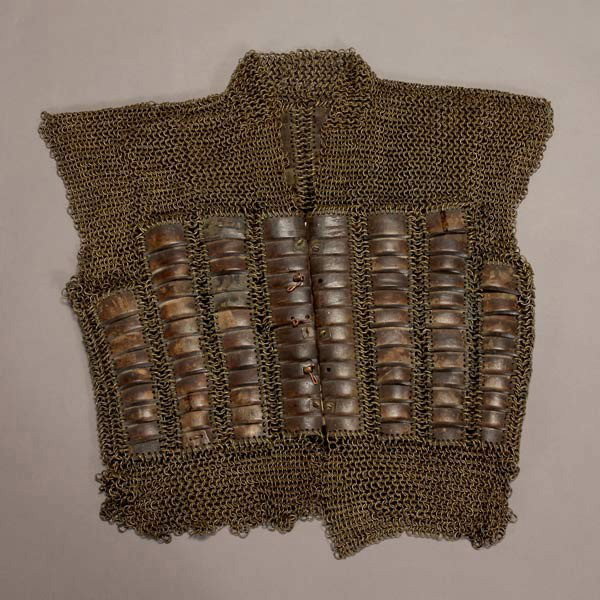 Chain Link and Water Buffalo Horn Vest: Chain Link and Water Buffalo Horn Vest, Probably Philippines, Circa 1910 {Dimensions 21 x 18 inches}