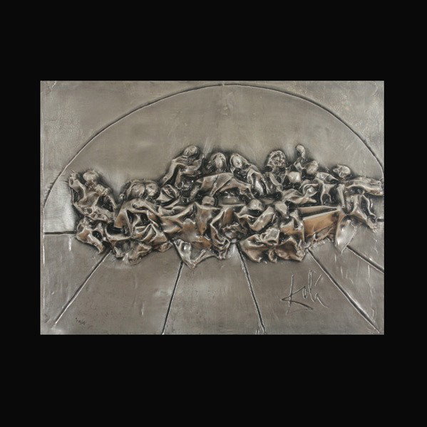 Dali "Moses" Bas Relief with Portfolio: SALVADOR DALI (Spanish 1904 - 1989) "Moses" Copper finish Bas relief in portfolio. 27.50 x 21 inches/ 69.8 x 53.3 centimeters. Signed lower right "Dali"