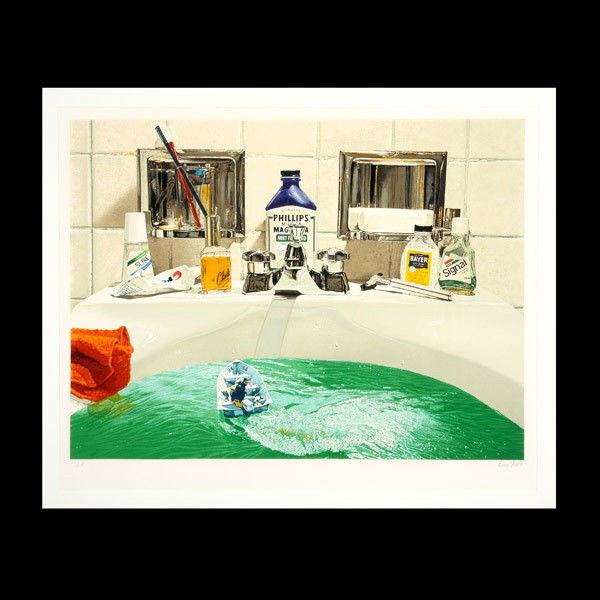 DOUG WEBB, "Urban Daydream II" Serigraph: DOUG WEBB (American b.1946) "Urban Daydream II" Serigraph on paper. Image: 22 x 29 inches/ 55.9 x 73.7 centimeters. Signed in pencil lower right "Doug Webb" Numbered lower left "121/275" Frame: 31.50