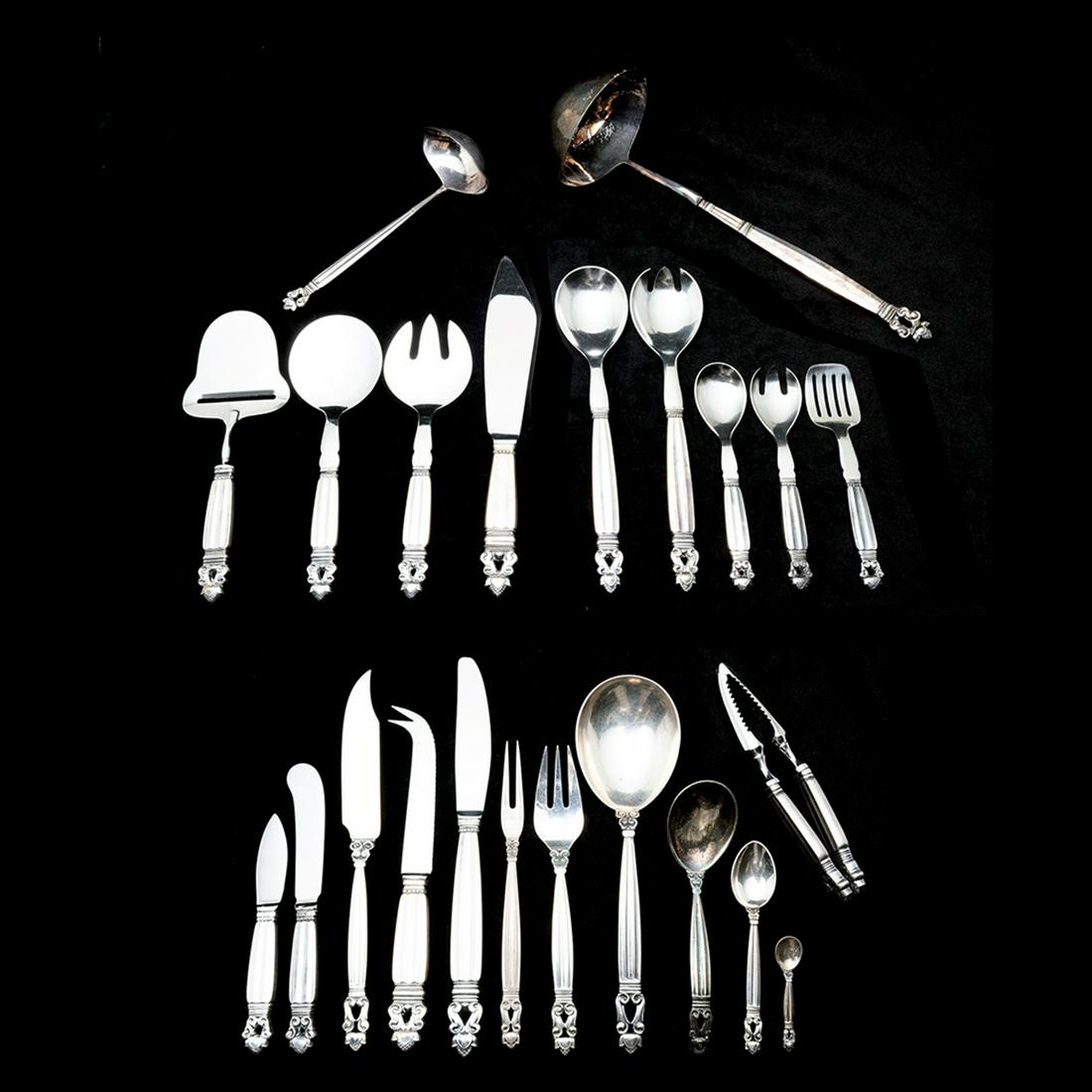 Georg Jensen Acorn Pattern Sterling Silver Service (1 of 3)