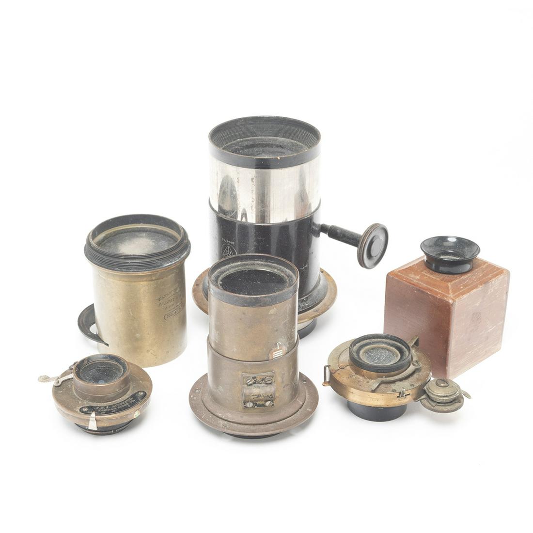 19th Century Brass Camera Lenses and Film Viewer (1 of 3)