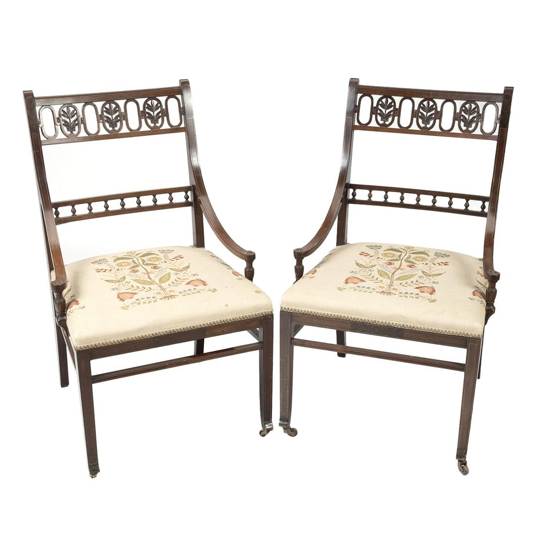 Pair of 19th Century Regency Armchairs (1 of 3)