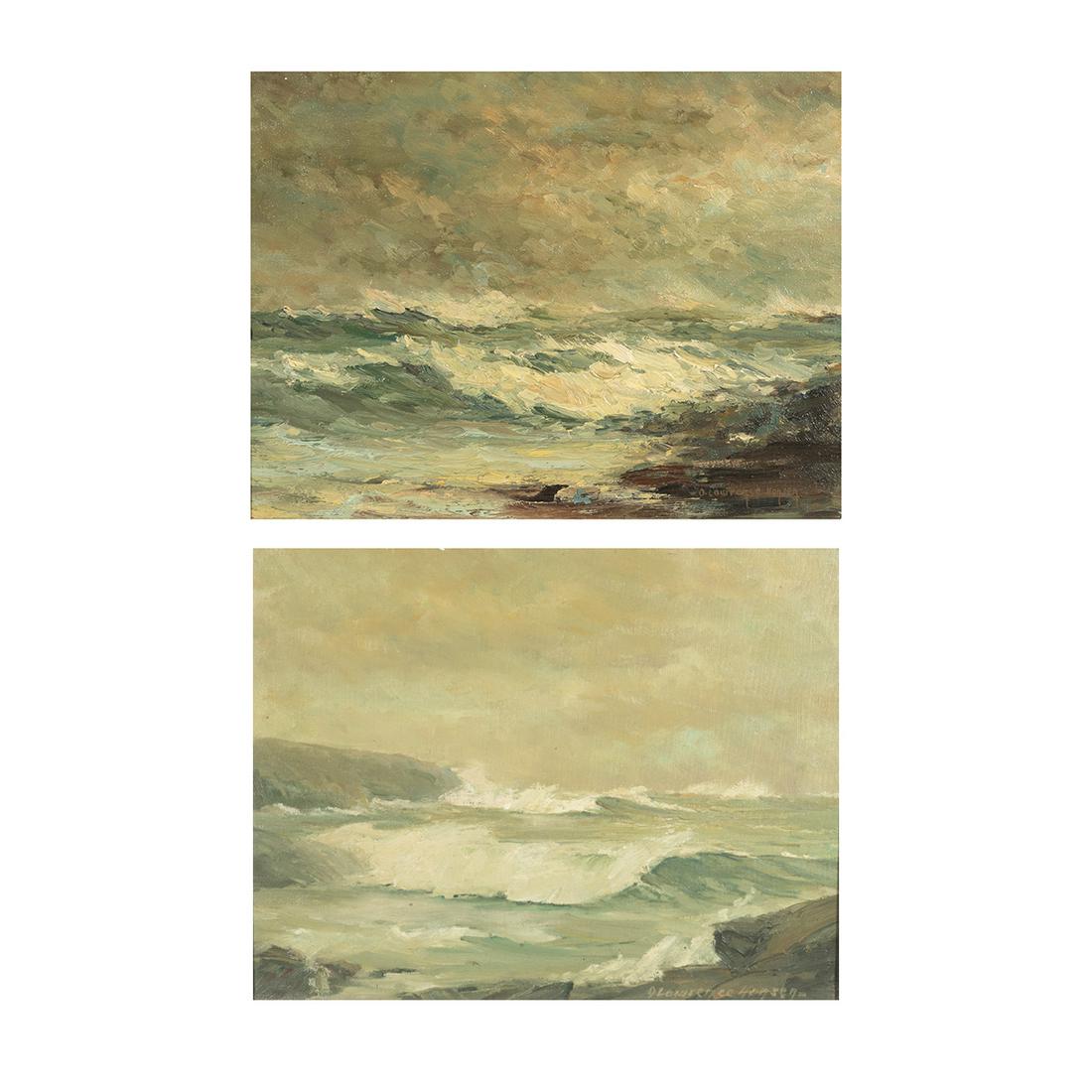 O. Lawrence Hansen, Two Seascapes, oil on canvas (1 of 7)