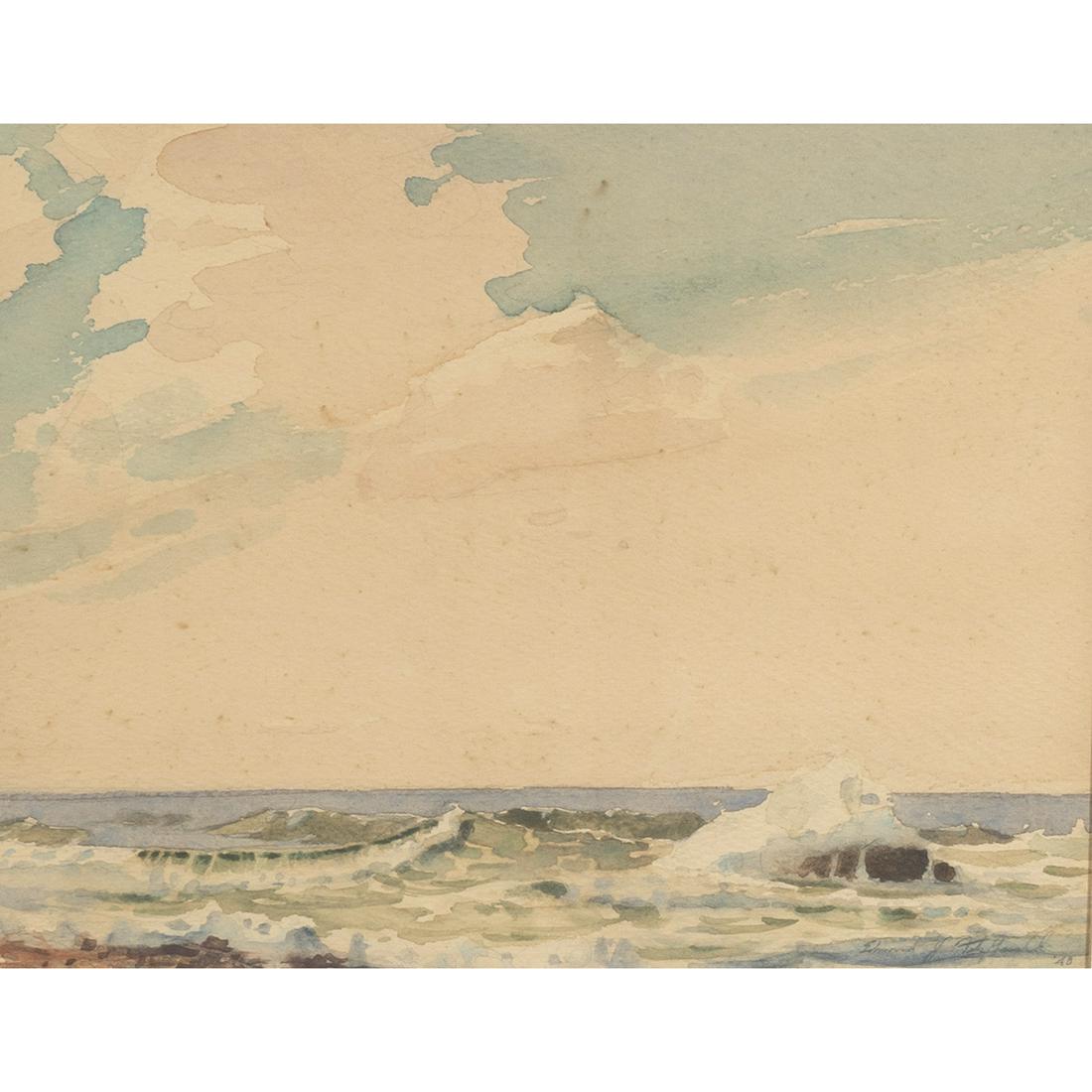 EDMUND JAMES FITZGERALD, Seascapes, watercolor (1 of 3)