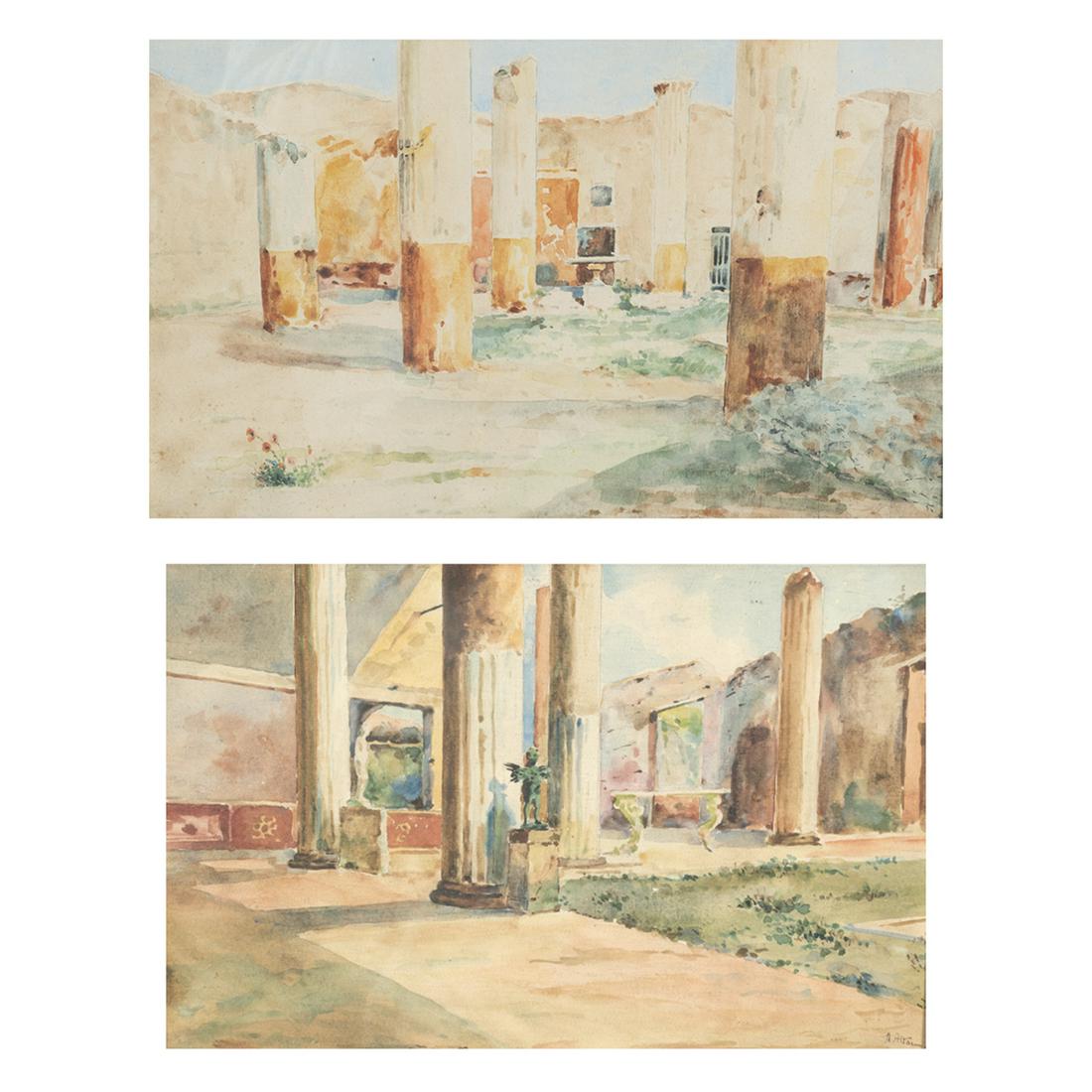 Attributed to Alessandro Altamura, Two Landscapes (1 of 5)