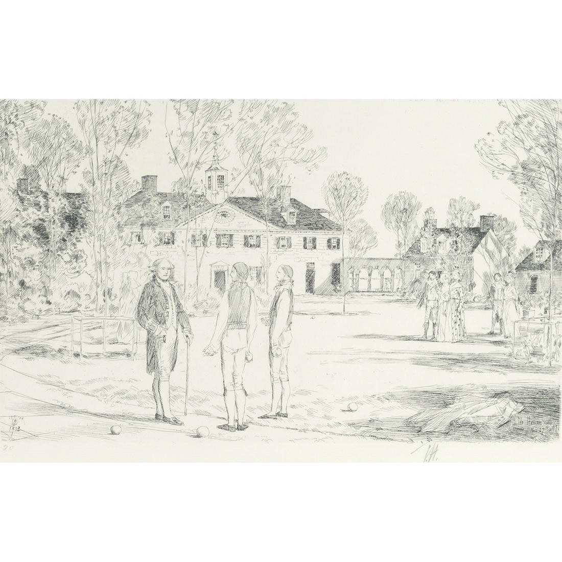 Childe Hassam, Bowling on the Green, etching (1 of 5)