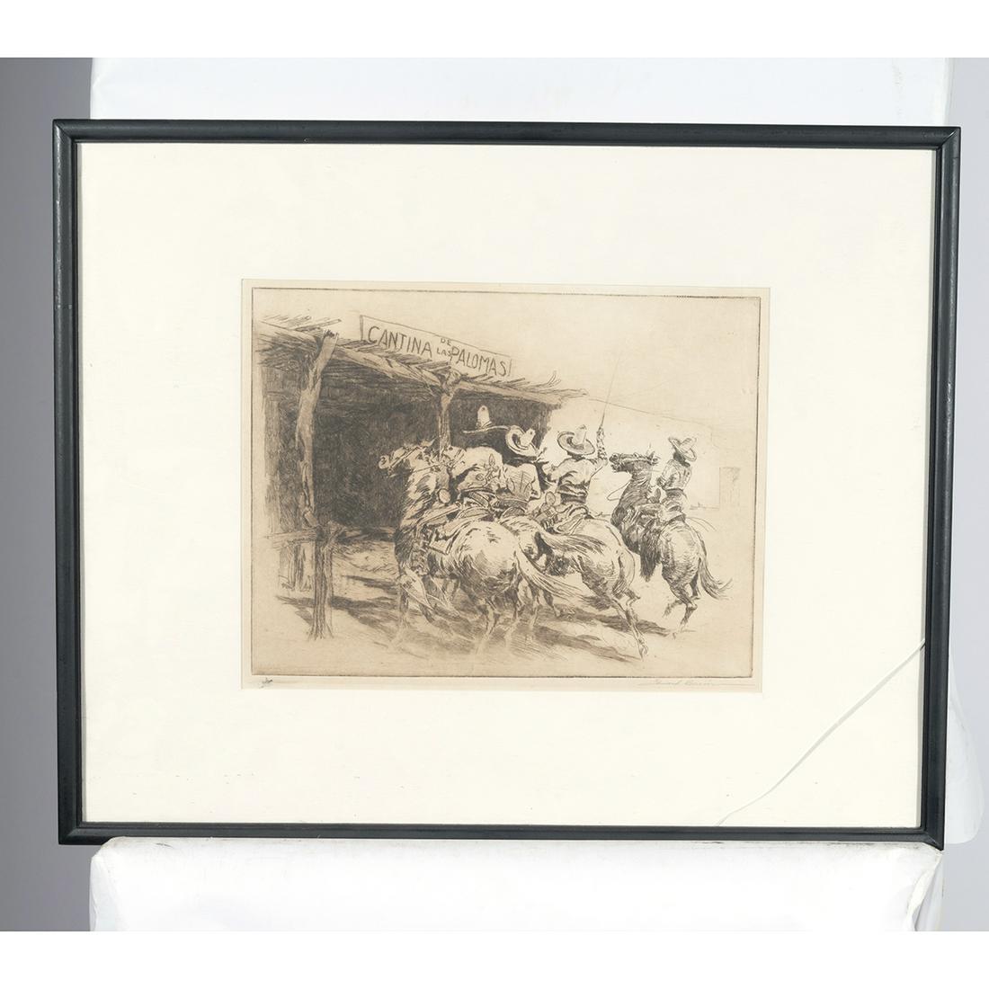 Edward Borein, La Cantina de Las Palomas, etching (1 of 4)