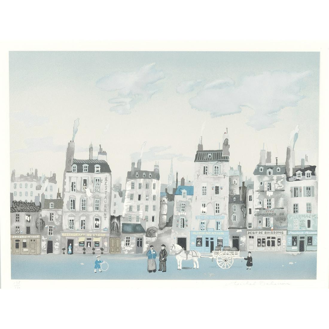 Michel Delacroix, Street Scene, lithograph (1 of 4)