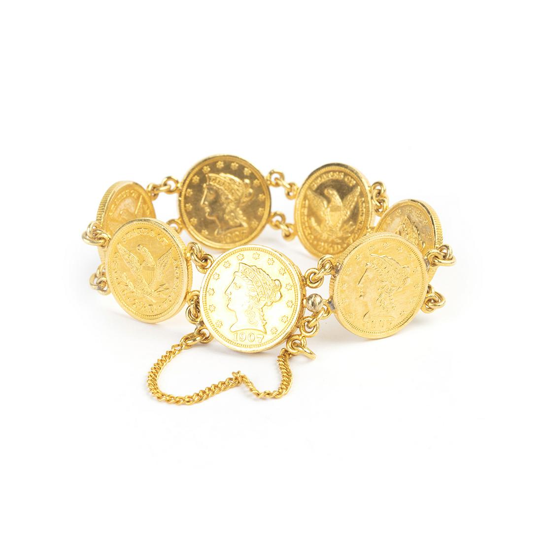 Gold Coin, 24k Yellow Gold Bracelet. (1 of 3)