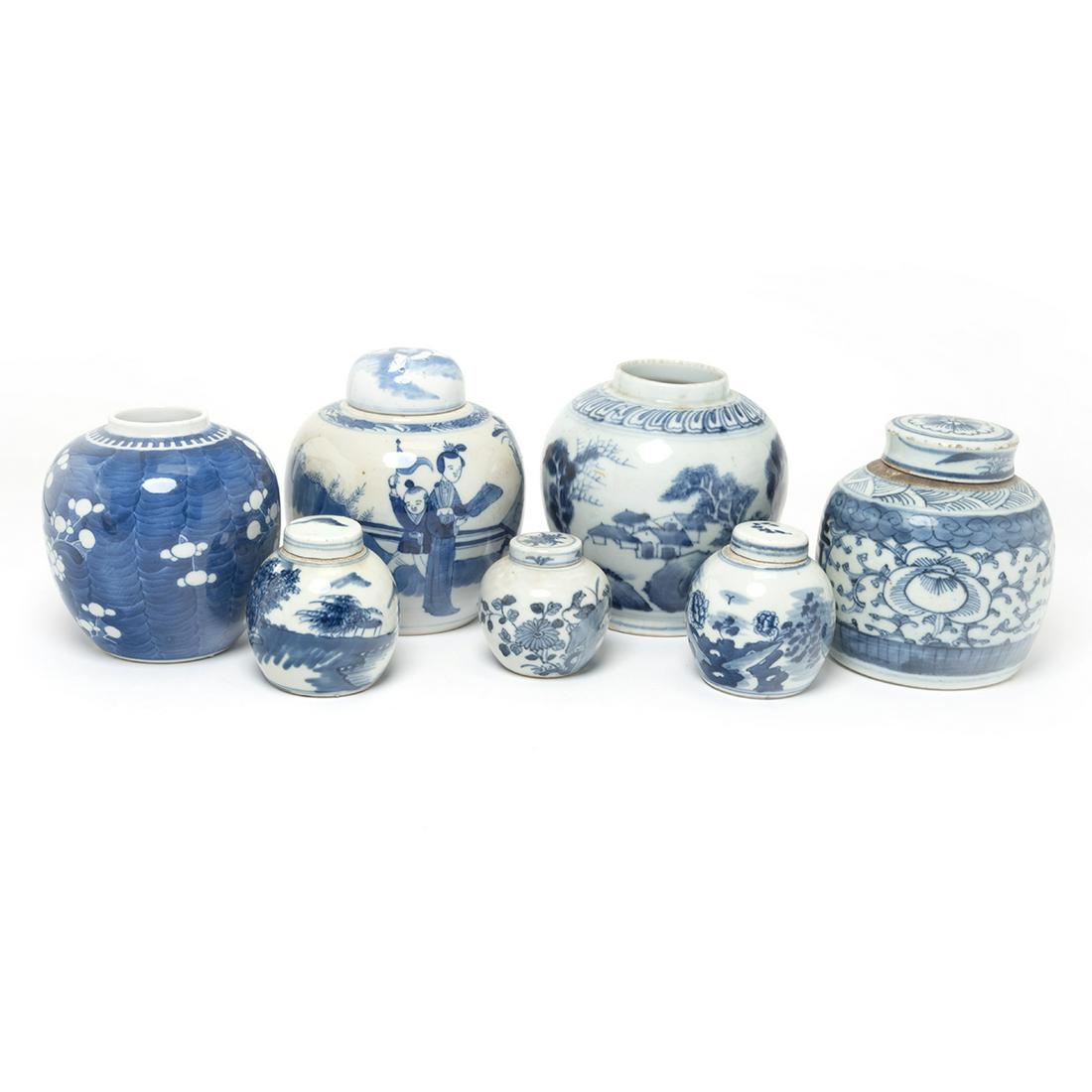 A large Group of Chinese Blue and White Porcelain. (1 of 3)