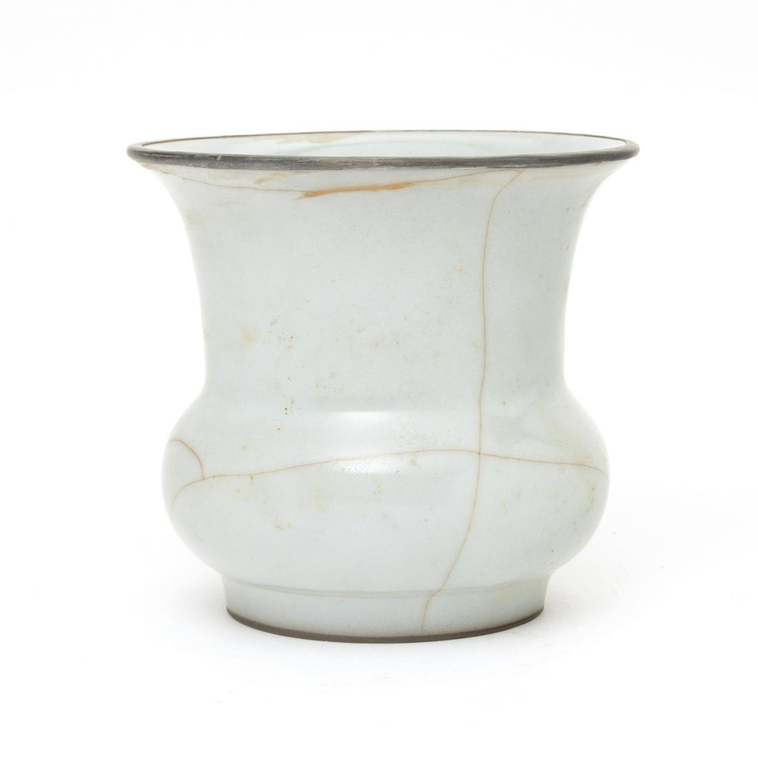 Chinese Guan-Type Zhadou Jar. (1 of 3)