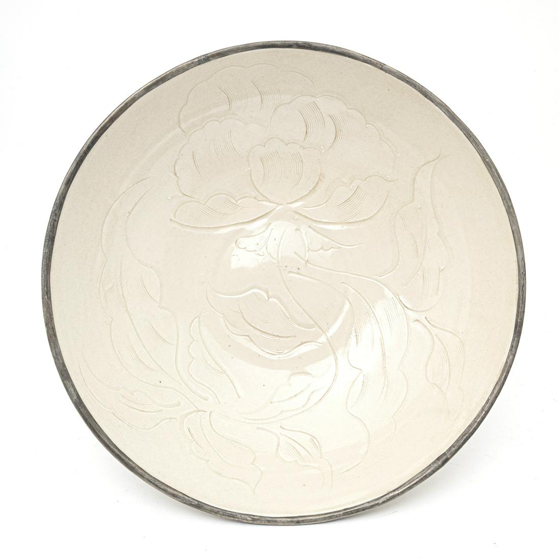 Chinese Fine Carved Ding-Type 'Lotus' Bowl (1 of 3)