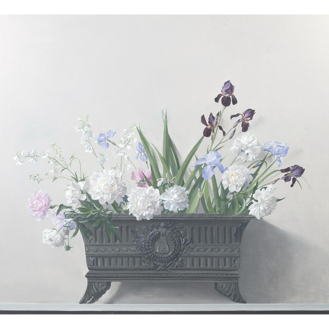 Raymond Hans, Iris and Peonies, oil on canvas (1 of 4)